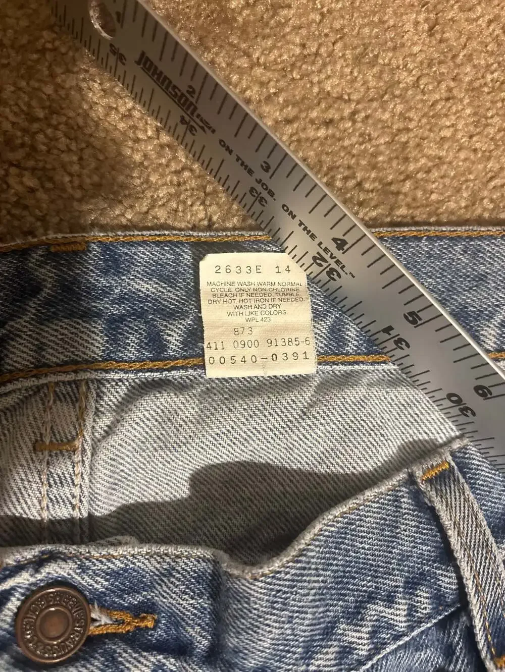 Vintage Levi’s 540 Denim Jeans Mens 42x34 Light Wash Straight Leg USA Brown Tab